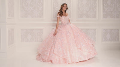 Princesa PR22028 Quince Dress with Tiered Skirt