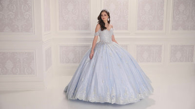 PR22032 Princesa Off-the-Shoulder Quince Dress