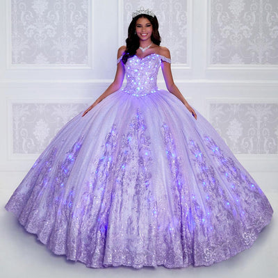 PR12264 Princesa Quince Dress with Glitter Tulle