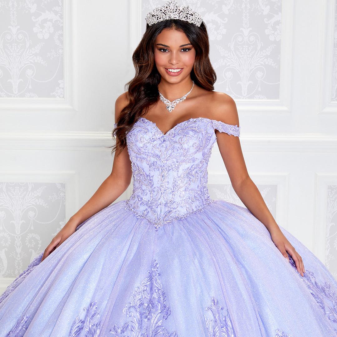 PR12264 Princesa Quince Dress with Glitter Tulle