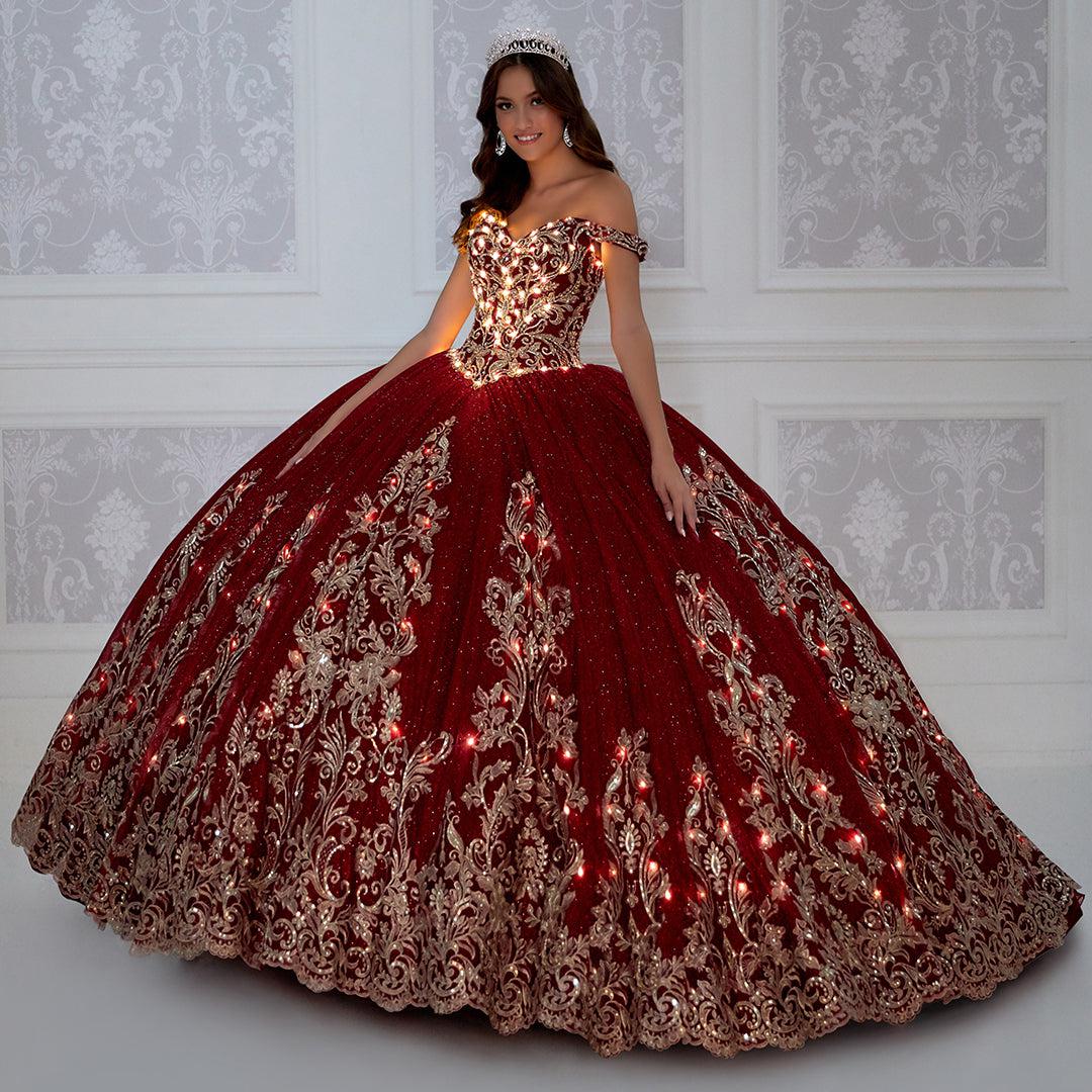 PR12264 Princesa Quince Dress with Glitter Tulle