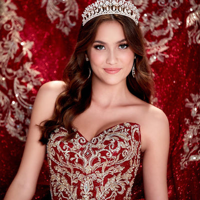 PR12264 Princesa Quince Dress with Glitter Tulle