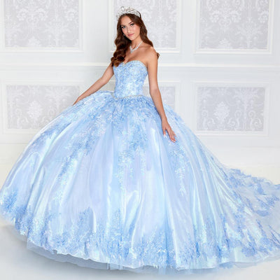 Strapless Princesa PR12265 Quince Dress with Train