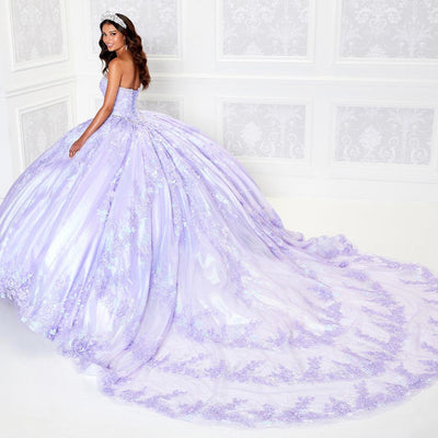 Strapless Princesa PR12265 Quince Dress with Train