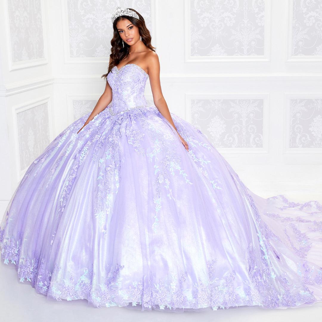 Strapless Princesa PR12265 Quince Dress with Train