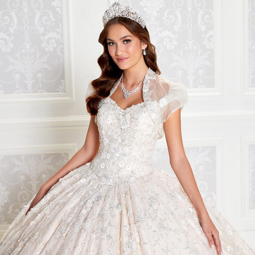 Princesa Ivory & Champagne Quince Dress PR12266