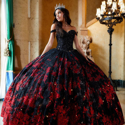 PR12275 Princesa Quinceañera Dress in Black & Red