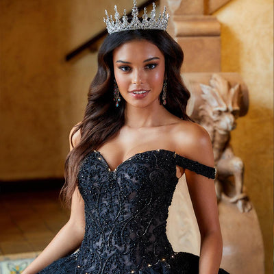 PR12275 Princesa Quinceañera Dress in Black & Red