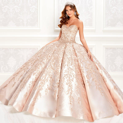 Princesa Sweetheart Rose Gold Quince Dress PR22024