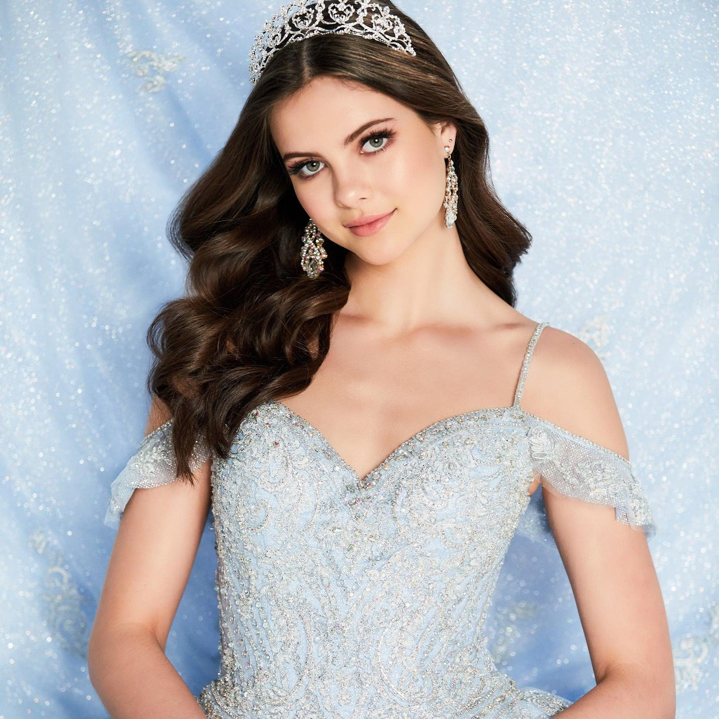 PR22032 Princesa Off-the-Shoulder Quince Dress