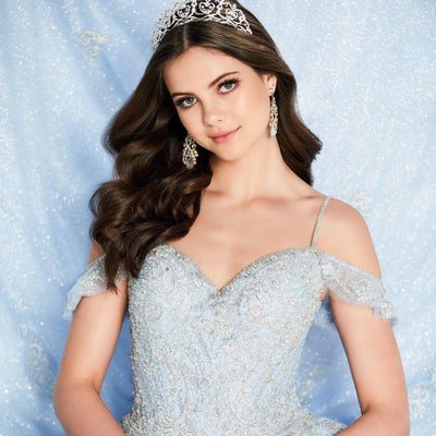 PR22032 Princesa Off-the-Shoulder Quince Dress