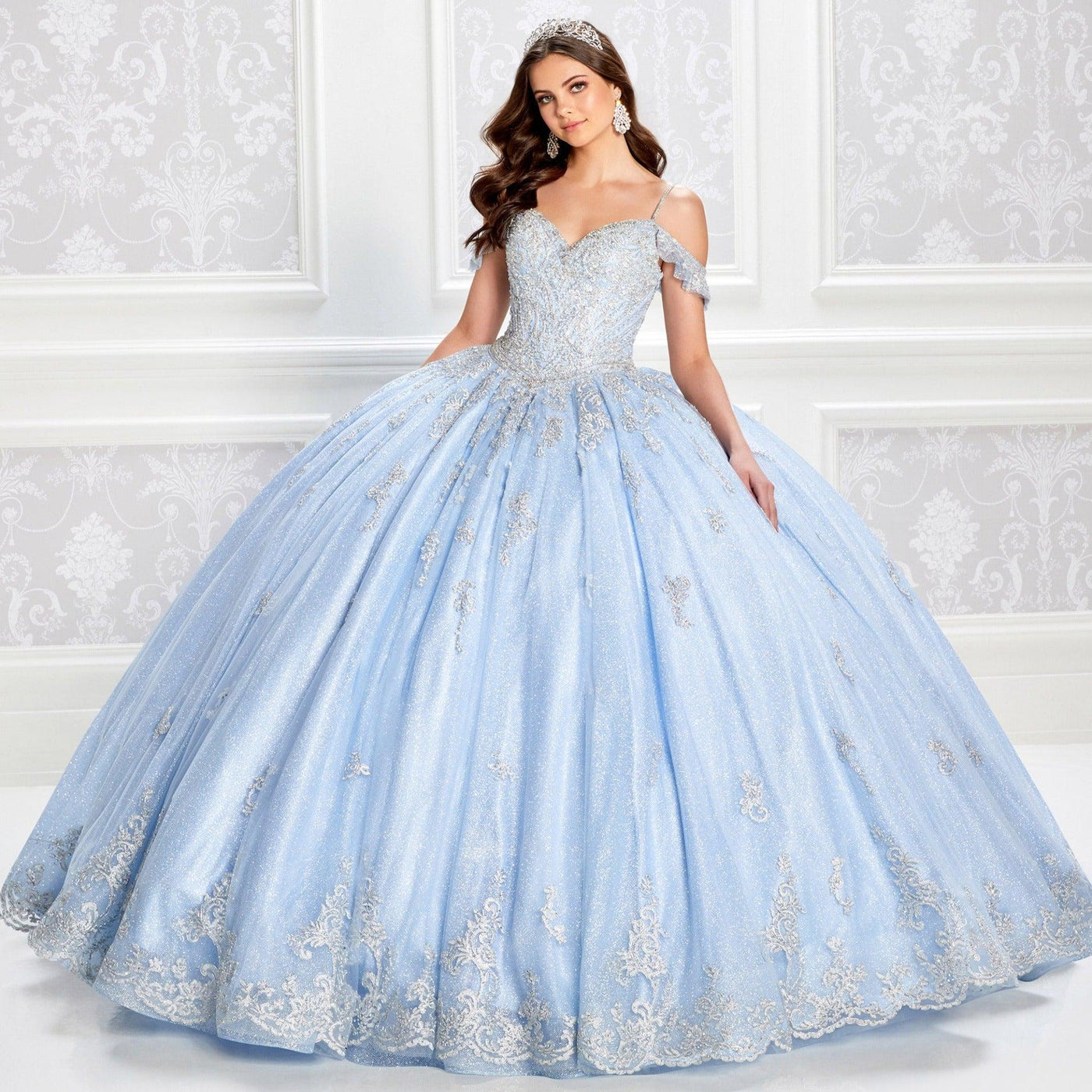 PR22032 Princesa Off-the-Shoulder Quince Dress