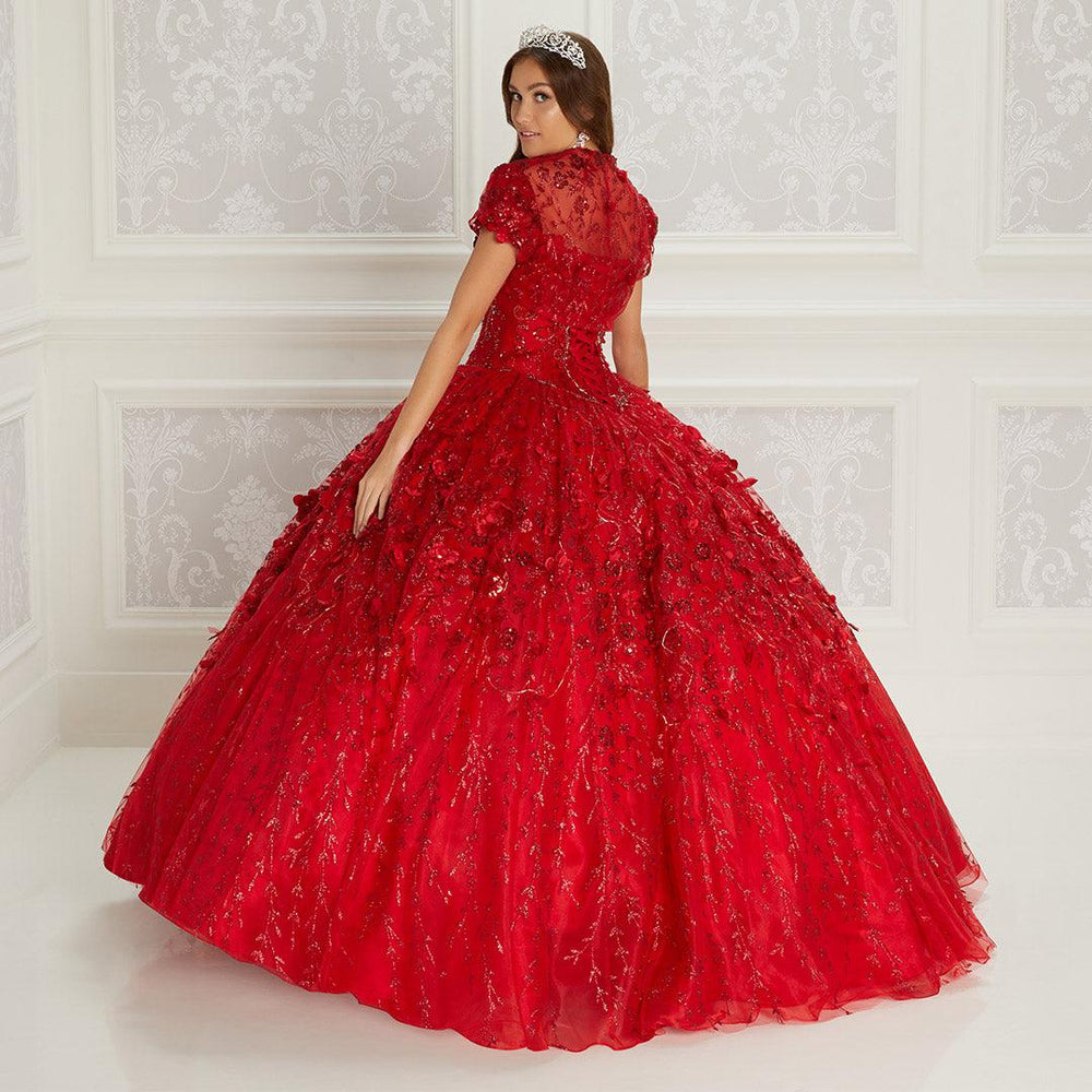strapless open back dress Sparkly V Neck Red Sequin Long Prom Dress with Slit – FancyVestido main image 1